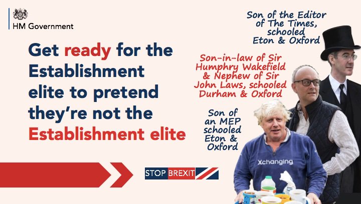 I don't know about you, but one thing that really sticks in my craw is these ultra-privileged white male  #Brexiters pretending that they're not elite and that they're on the side of *the people* against the elite. Yeah, right. #GetReadyForBrexit Bonus Memes