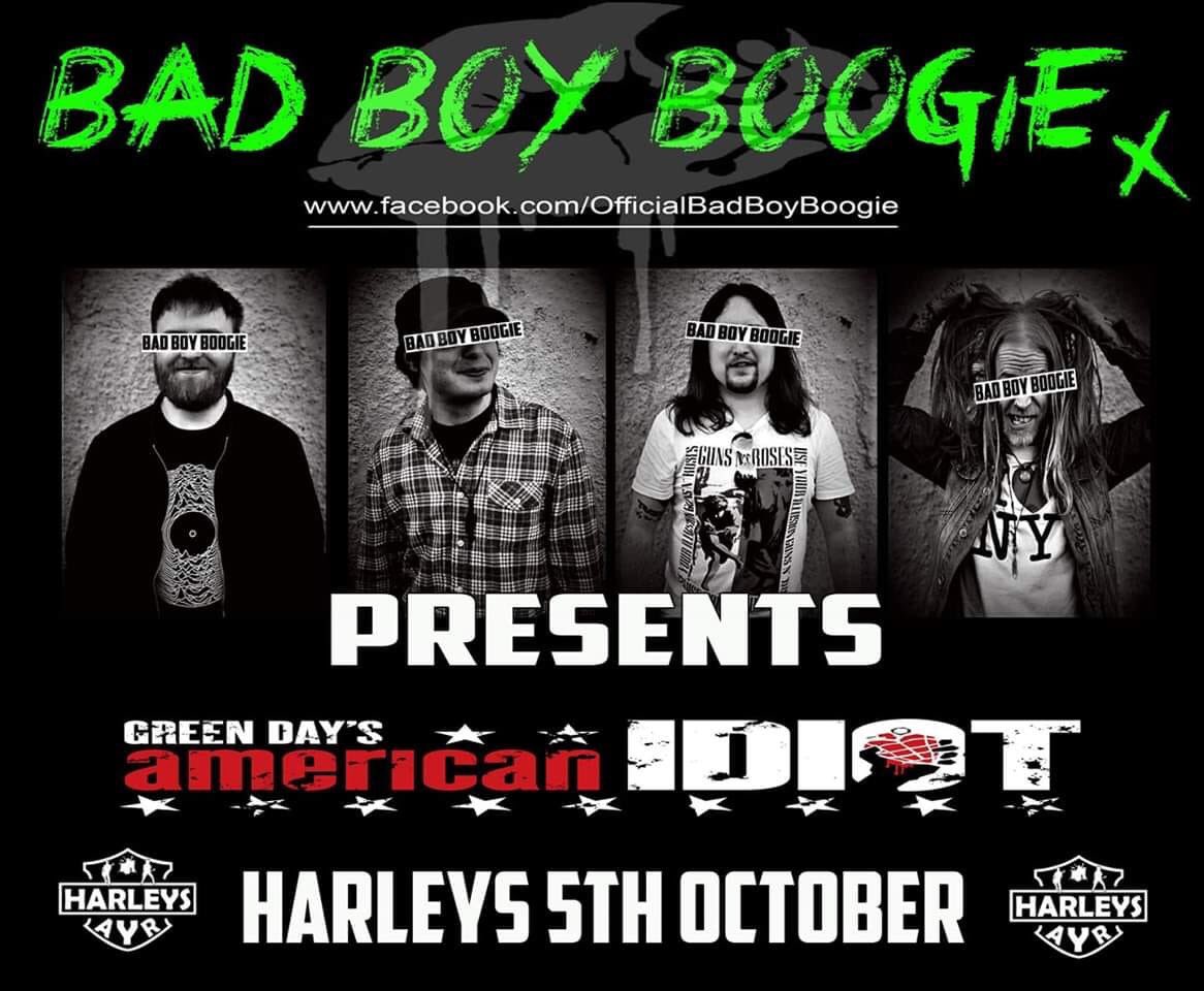 HarleysAyr's tweet photo. BAD BOY BOOGIE ⭐️ Presents the Entire Album of Green Days American Idiot 💪🏼 #livemusic #tonight #from10pm https://t.co/vRlW6ucVoz