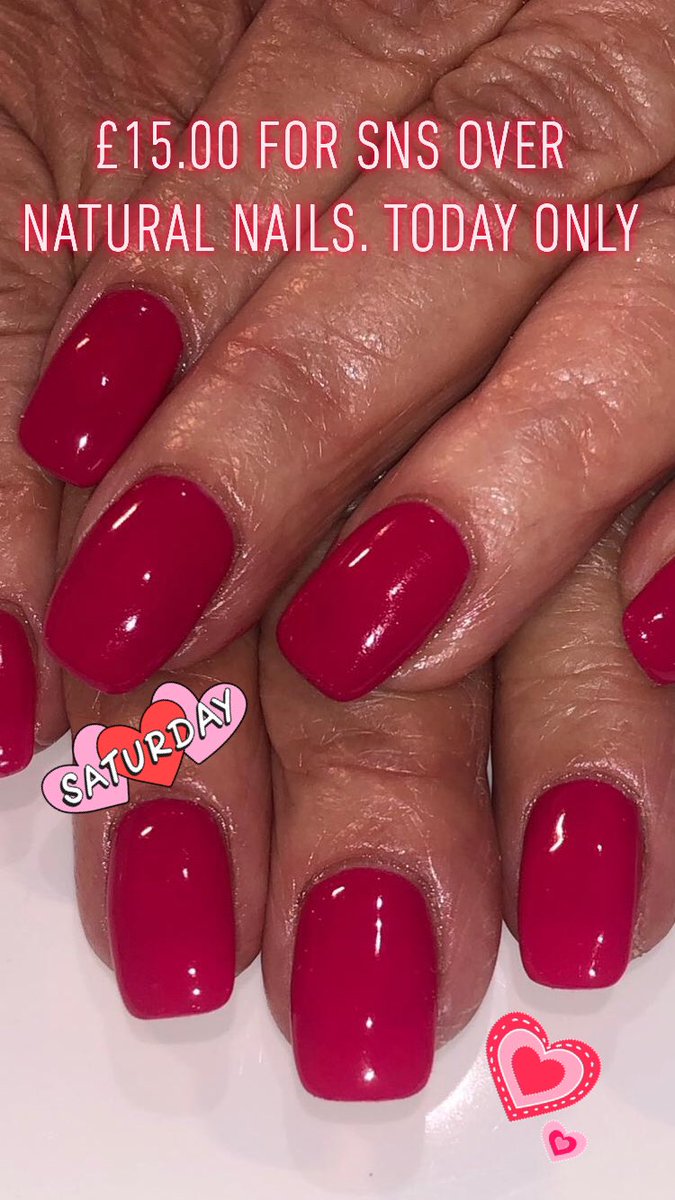 shimmer_salon's tweet photo. SNS over natural nails today ONLY £15.00. Get booked in, we only have a couple more appointments available ❤️ happy Saturday x https://t.co/kJaPDobgYA