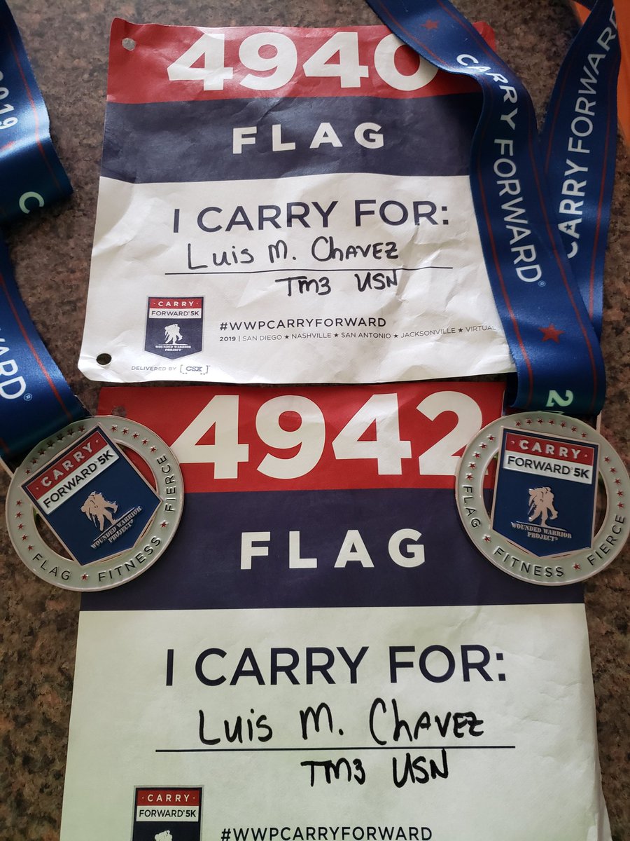 This morning my son and I ran the WWP-Carry Forward 5K in honor of U.S. Navy Veteran Luis M. Chavez. RIP brother.
#WWPCarryForward