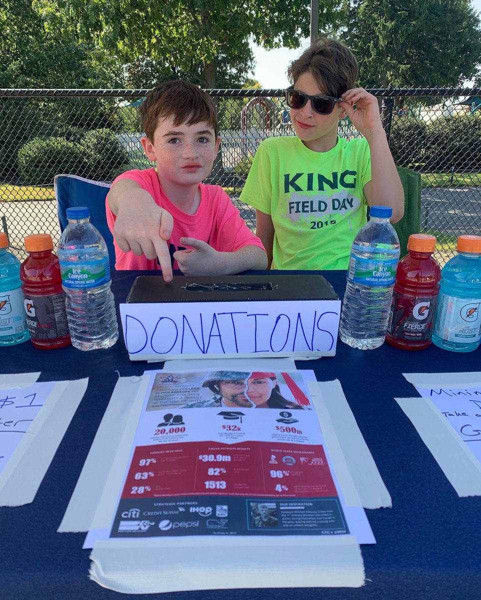 FallenPatriots's tweet photo. We love when young people take action to support our mission. Thank you to @kingschoolct Vikings for helping provide college scholarships to military children who have lost a parent in the line of duty. #FallenPatriots #CollegeForTheirChildren https://t.co/Lm1pSgFxhr