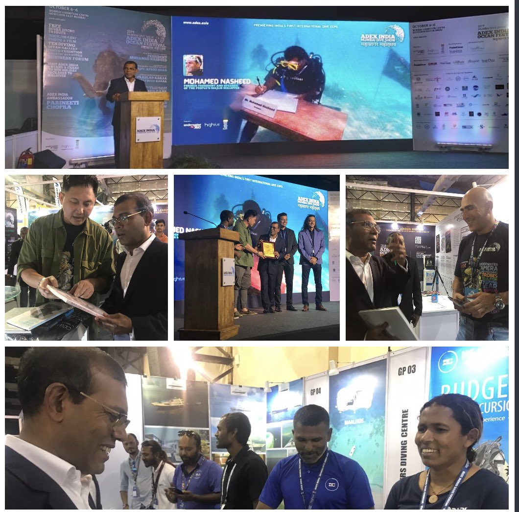 Spoke today at the @AdexIndia Ocean Festival on the importance of using the latest scientific techniques to ensure Maldives’ coral reefs survive a changing climate. #mumbaidiveshow 🐠