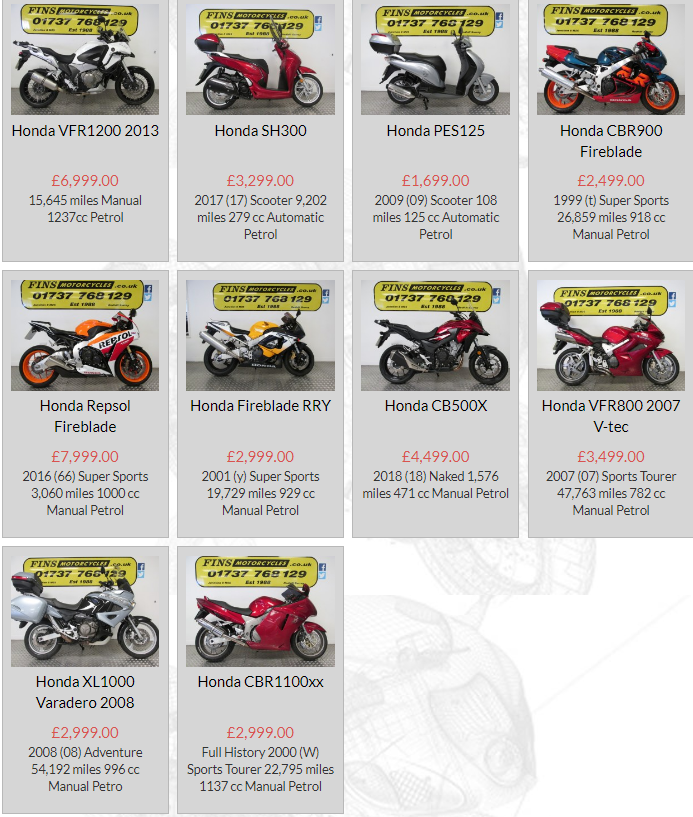 FinsMotorcycles's tweet photo. New #Honda stock in on a regular basis, and we have a good range of bikes in the showroom #SH300 #PES125 #CBR900 #VFR1200 #RepsolFireblade #FirebladeRRY #CB500X #VFR800 #XL1000 #CBR1100   LOOK: https://t.co/v8Xjzs4F6s   Open  until 5pm today https://t.co/ciKI8fbeYY