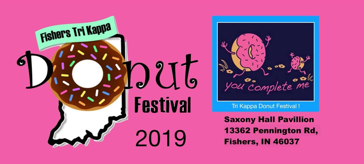 SaxonyLakeBeach's tweet photo. The @trikappafishers Donut Festival is starting now! Head over to Saxony Hall for samples of local coffee and donuts, a Kids Area, and more. All proceeds are donated to Hamilton Southeastern Teacher Grants. https://t.co/KQFUHAO4KH https://t.co/VwI0ZibXef