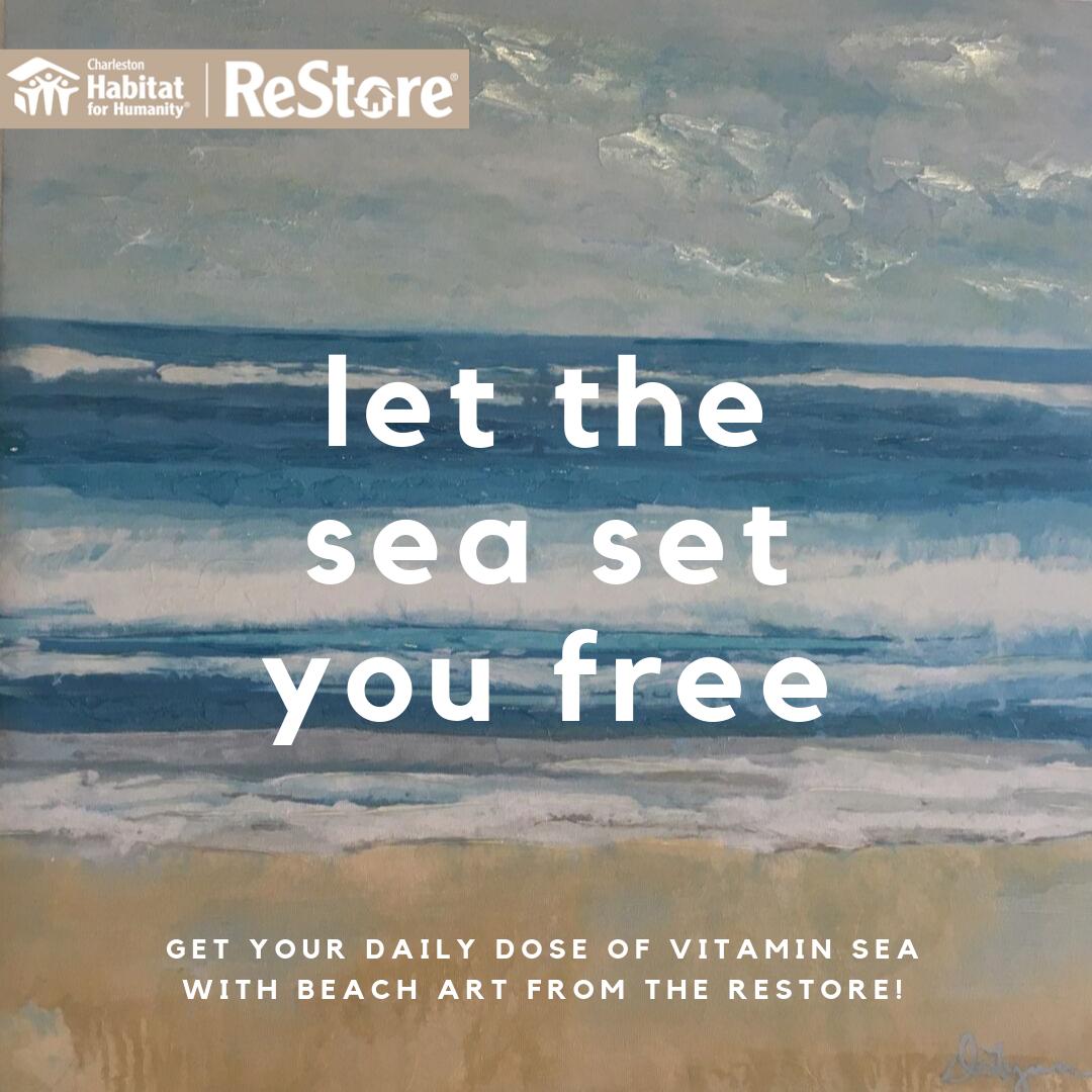 Bring home some peace and serenity from the ReStore with beach art and decor! 
#chashabitat #restore #shoplocal #smallbusiness #charlestonfinds #beachart #secondhandfinds