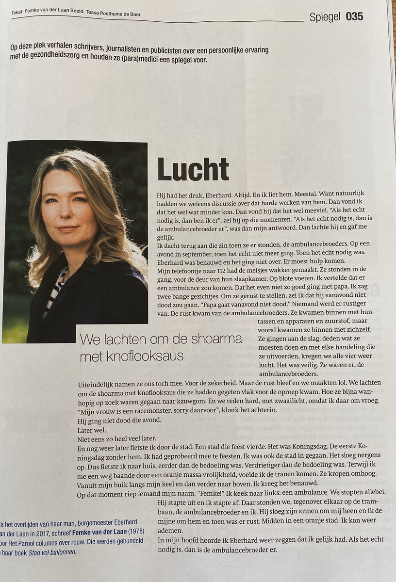“Als het echt nodig is, dan is de ambulancebroeder er”

Mooi verhaal van Femke van der Laan

<a href="/vvaa/">VvAA</a>
<a href="/vandeambulance/">MensenvandeAmbulance</a> <a href="/venvn_ambulance/">V&VN Ambulancezorg</a> <a href="/AmbulanceZorg/">Ambulancezorg NL</a>