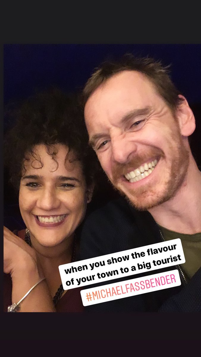 beatles_fass's tweet photo. NEW "When you show the flavour of your town to a big tourist #MichaelFassbender" OMG look at him!!! 😍📸 (Src: lilibethoviedo, IG) https://t.co/qaHmFEw5eB