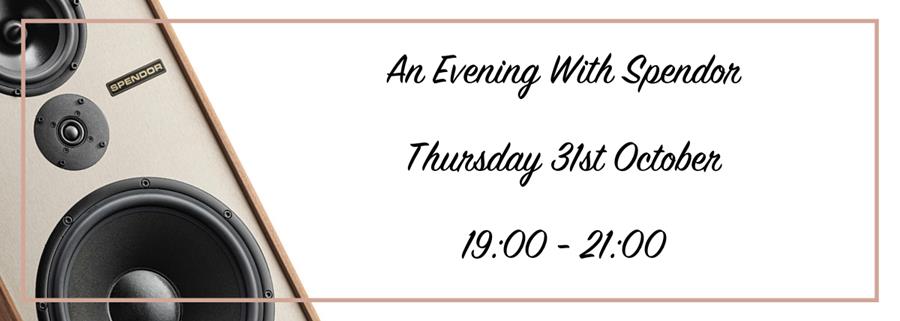 We're hosting a <a href="/spendoraudio/">Spendor Audio</a> evening on Thurs 31st October, come along on the night to discover their range...for more information: ow.ly/Enyk50wCP1h