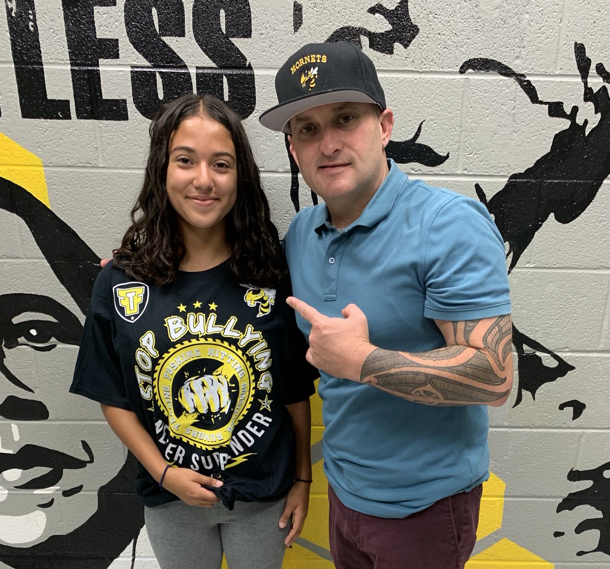 When students own their school and advocate for each other, standing up to bullying!!! Rewarded with our <a href="/Fearthefighter/">FEAR THE FIGHTER</a> anti-bullying T-shirt! #FLHornets