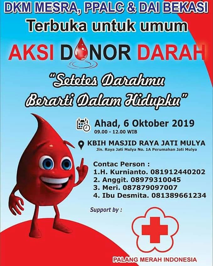 #INFO #DonDar #Bekasi | 6 Oktober 2019 | 09.00 - 12.00 | KBIH Masjid Raya Jati Mulya. Jl. Raya Jati Mulya 1 A cc <a href="/BekasiBanget/">✨Si Paling Bekasi✨</a> <a href="/BekasiSharing/">Bekasi Sharing</a> @ayobekasicom