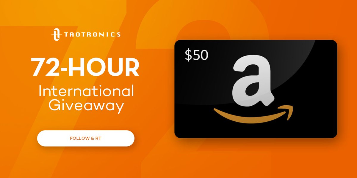 TaoTronics's tweet photo. 72-Hour International Giveaway Again! 😱😱
We're giving away 3 x $50 Amazon Gift Card to 3 followers! 🎁🎁
To enter👇👇
1. Follow @TaoTronics @RAVPower 
2. Tag 2 friends below
3. Winners will be announced in 72 hours⏰⏰ https://t.co/wZOikR8gPp