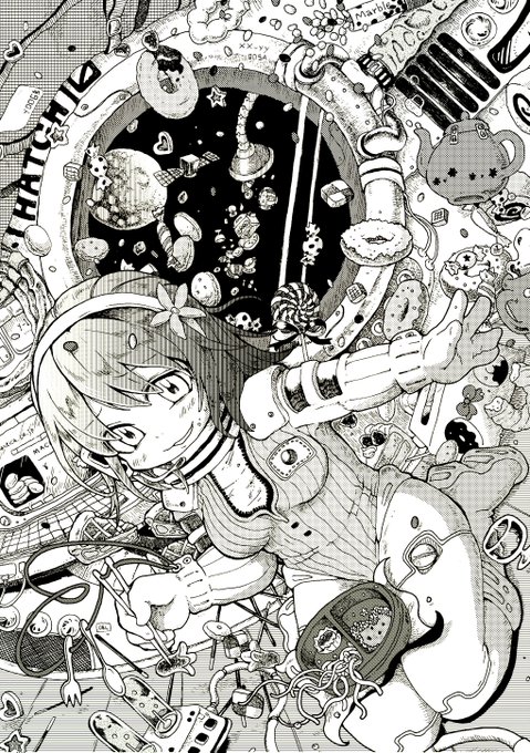 これはmeisaさんの合同誌に昔描いた宇宙空間食三村かな子ちゃん 