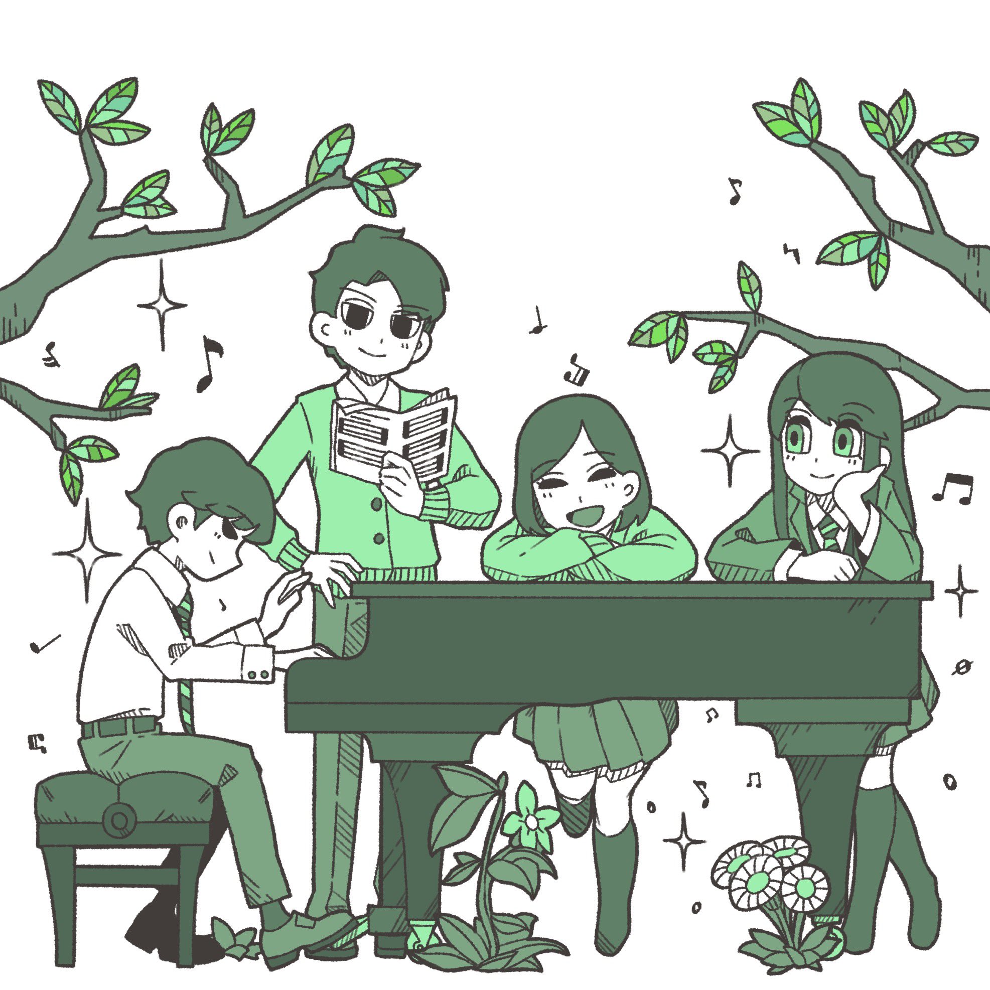 Kopperion 先生やってる友達からの依頼で描いた なんでも合唱コンクールの楽譜の表紙に使えるイラストが欲しかったらしい やっぱり絵描いてる時間が一番幸せだ イラスト好きな人と繋がりたい 音楽 T Co Rxkajhcpyk Twitter