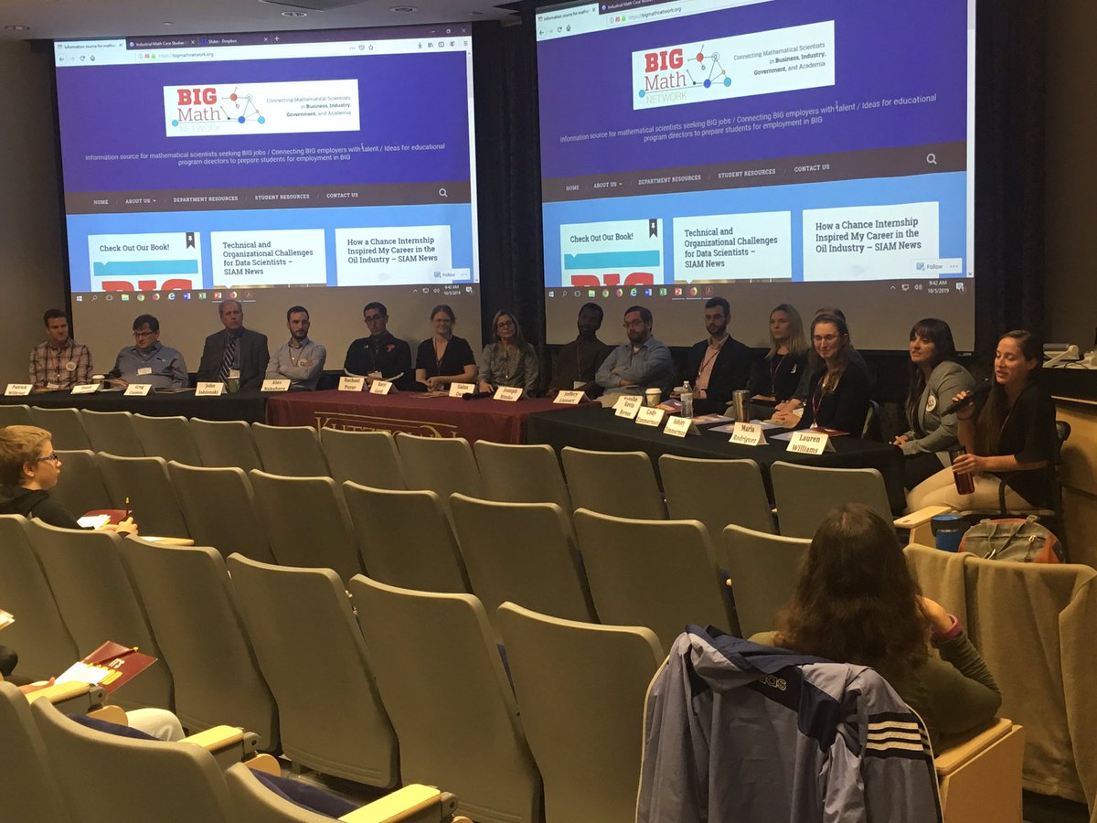 MAA_EPADEL's tweet photo. What can you do with a math major? Ask this impressive lineup of SIXTEEN professionals in different fields involving mathematics. From cryptology to sports analytics, the possibilities are endless! @KutztownU @maanow #CareersinMath #EPaDel https://t.co/8xGGhlbV9C