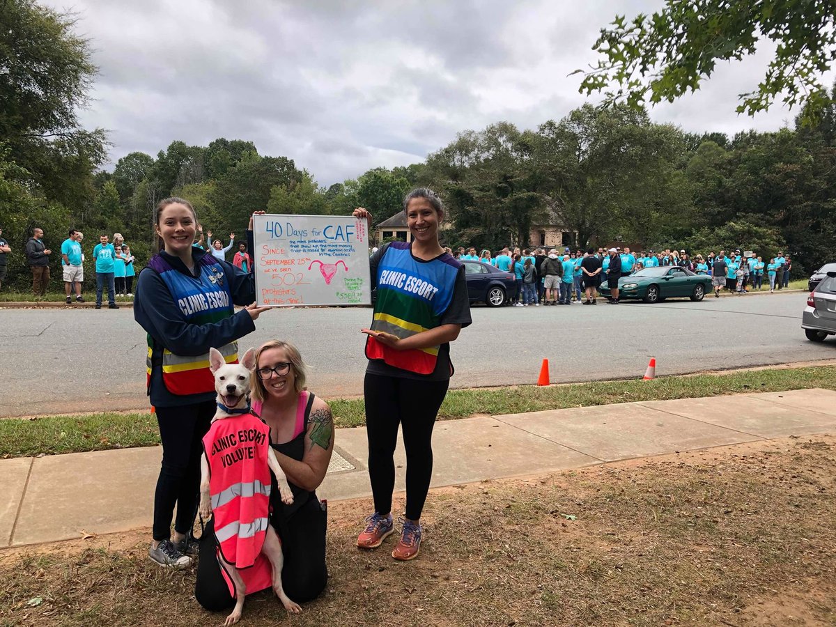 CLTClinicEscort's tweet photo. For once, our protesters are doing some good! Over $5500 raised for @CarolinaAbtnFnd in the past 10 days! Participate in #40DaysForCAF and pledge-a-protester with @CLT4Choice ! #NotCounseling #ButAccidentallyHelping https://t.co/vlUGx3BhQZ