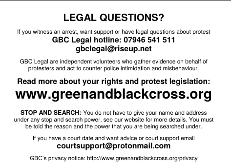 OccupyLondon's tweet photo. If contemplating a visit to #ExtinctionRebellion Monday

Look up @GBCLegal &amp; their #GBC #BustCard
https://t.co/D8ltmBO9Ve

They have been there to help YOU for years. 

KEEP AWAY from #Cops
Especially #BlueBibs
They are #ForwardIntelligence NOT FRIENDS!

#OLSX #RightToProtest <3 https://t.co/Cysz7J6ejU
