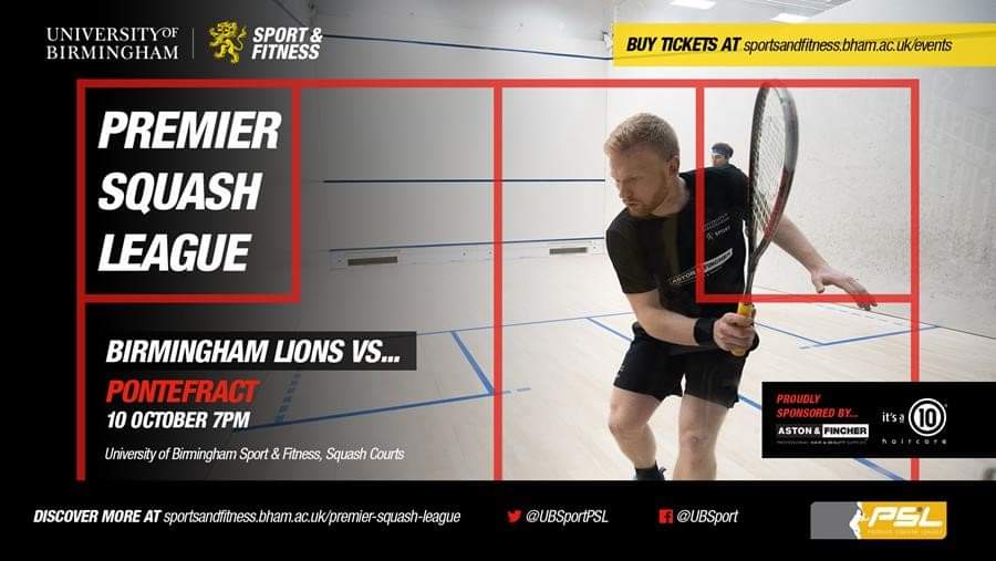 lichfieldsquash's tweet photo. Looking forward to 1st @pslsquash match for @UBSportPSL Birmingham Lions next Thu 10 Oct v @PonteSquashClub especially likely no 1 match @JoelMakin v @james_willstrop. Get tickets here: https://t.co/PpRMUbQjA3 #LionsRoar #GoBrum https://t.co/W8KZqLwjns