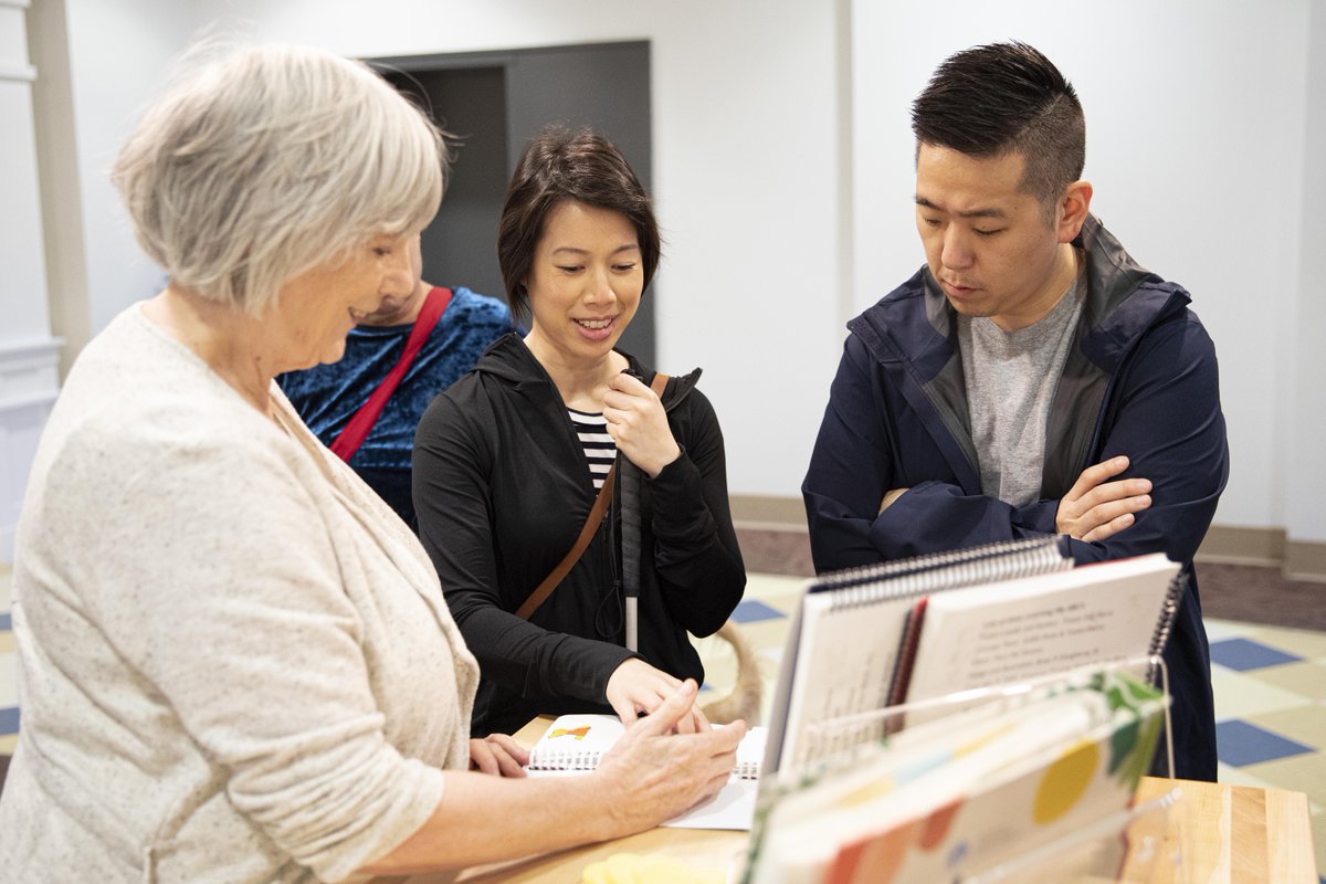 APHfortheBlind's tweet photo. It was such an honor to have Christine Ha, and her husband John visit APH today! We gave them a behind-the-scenes look at what we do, and even had time to see Helen Keller's writing desk. Thanks for stopping by, @TheBlindCook! https://t.co/5ken1iKqJq