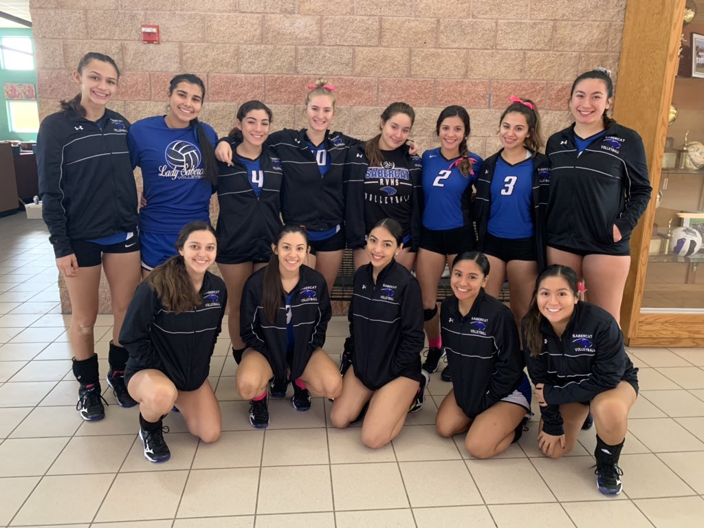 rvhs_vb's tweet photo. Congrats to our Lady Sabercats for defeating the Weslaco East Wildcats &amp; finishing off the first round of district with a  6-0 record❕#WEAREVELA 🏐🖤💙 https://t.co/CsOVF8tspX