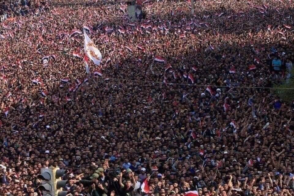 faisalsami23's tweet photo. We are privileged to protest for gay rights, abortion, and global warming. The Iraqi people are protesting for basic human rights and the government is killing them. death toll reaching 100 and 4000 injured. They cut off the internet and they need our support to bring awareness. https://t.co/3t3CXo0SOm