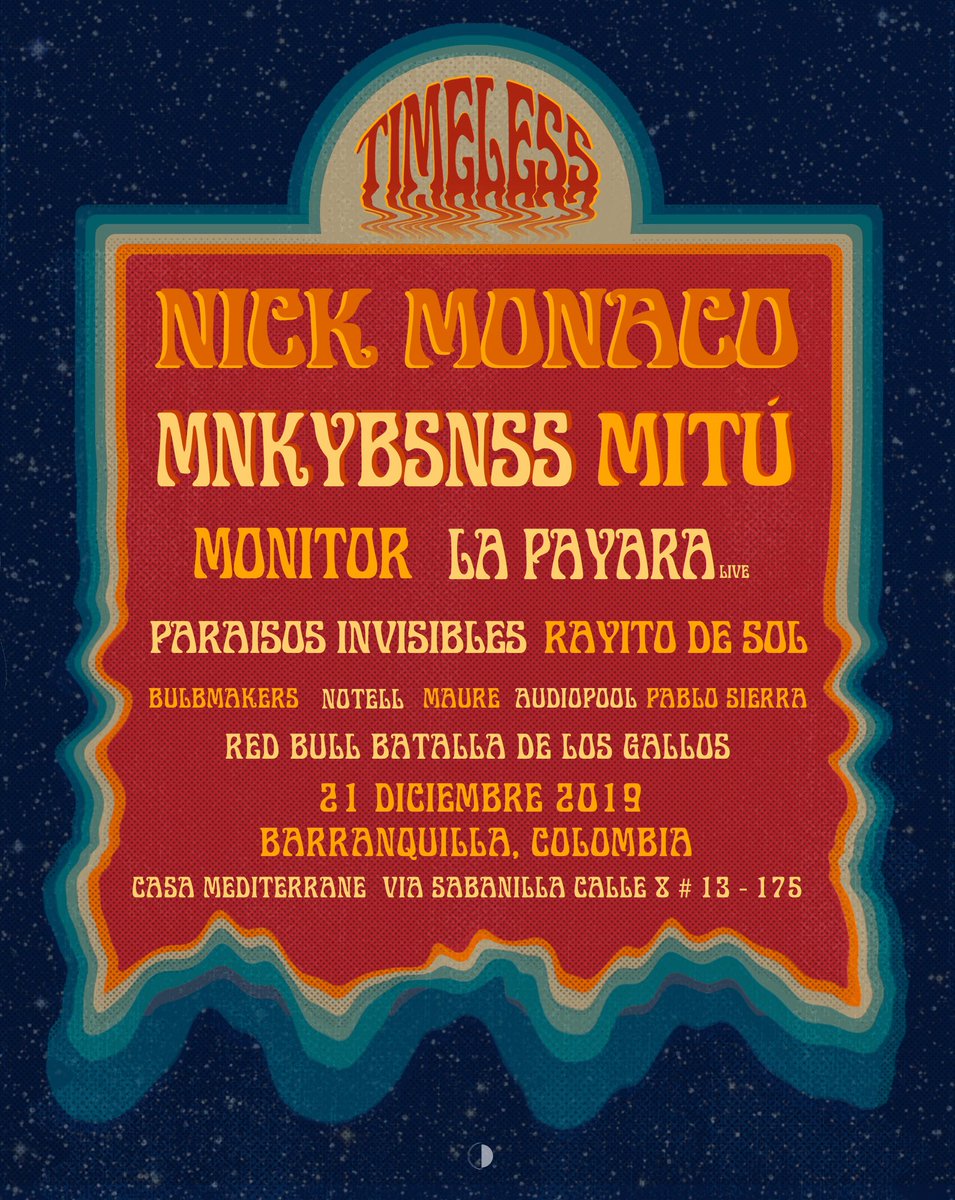 MNKYBSNSSBAND's tweet photo. BARRANQUILLA! Este es el cartel oficial de #timeless2019. Nos vemos el 21 de Diciembre⏳💥 Festival Timeless @festimeless
Pronto mas informacion sobre la boleteria 🎫 https://t.co/3bOSLmlq5L