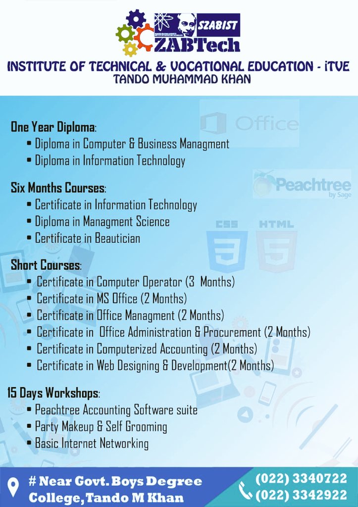 NawabSadamBH's tweet image. #SZABIST #TandoMuhammadKhan is working extraordinary vocational training #BBSYDP and other career best courses. THE Tando Muhammad khan peoples wants to say you #ThankYouPPPyoudonewell  
#KhidmatMainSabSeAageSindh