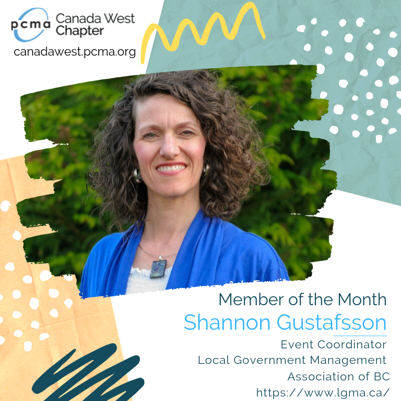 PCMACW's tweet image. October's member of the month is Shannon Gustafsson! She is an event coordinator at the @LGMABC. The best career advice she has ever received? Find a job that utilizes your natural skills/abilities and you won’t have to ‘work’ a day in your life. #YVREventProfs #MemberOfTheMonth