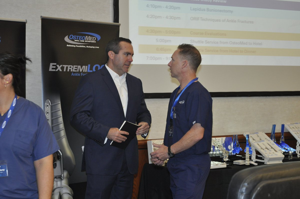OsteoMedSOURCE's tweet image. OsteoMed is hosting a #lowerextremities medical education event here at headquarters today. Guest speakers Dr. Dan Robinson, Dr. Evan Breth, Dr. Ronald Adelman and Dr. Daniel Laut are conducting a hands-on labs and case study reviews on #foot and #ankle #reconstruction.
