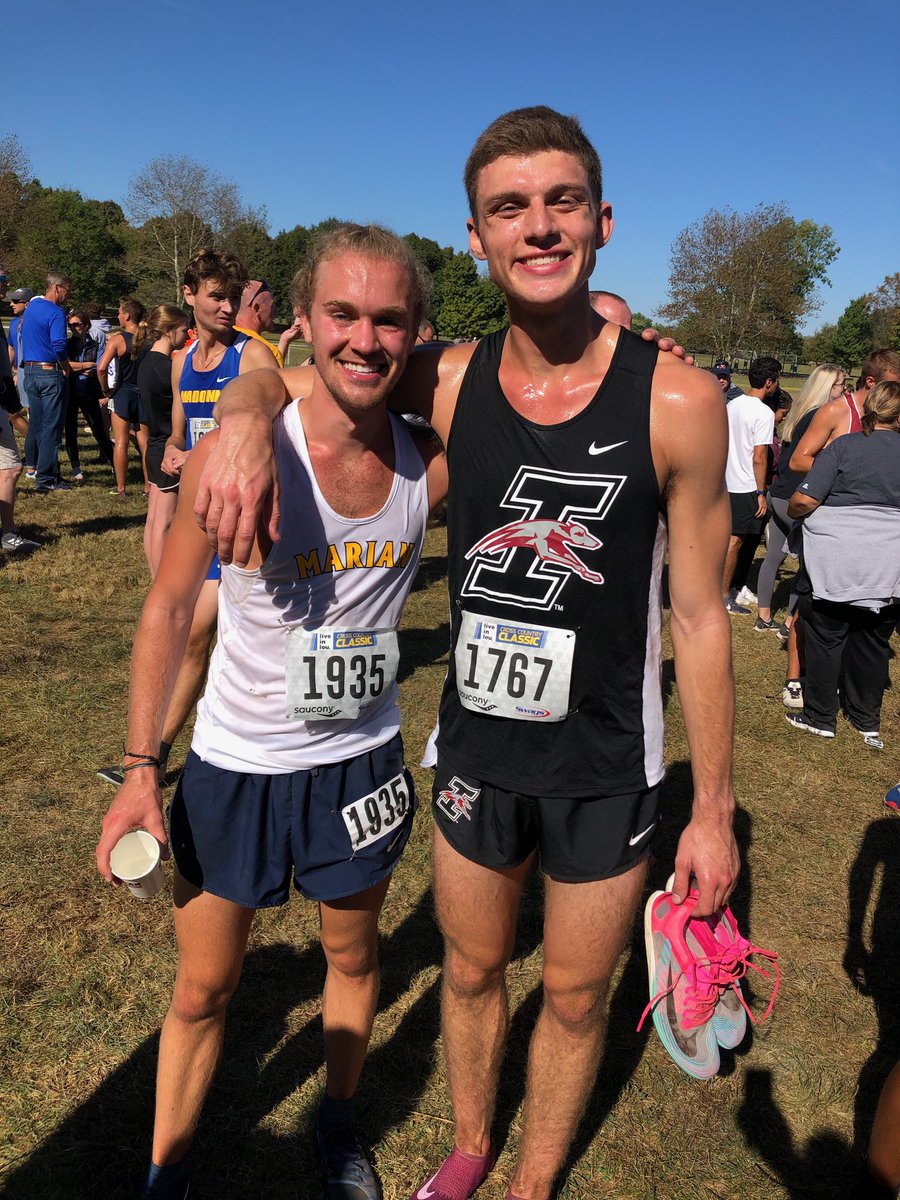 bhsdogsbxc's tweet photo. Love seeing former athletes continuing their running into college!! Both ran PRs today!! Congrats @JacobOppy and  @TylerJNolan6 https://t.co/DGH8Rum3sn
