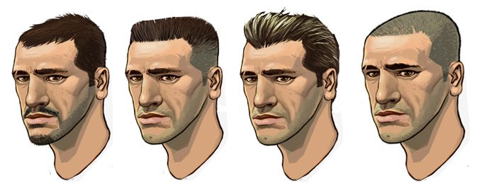 Sean Wenham on X: Early designs for Niko Bellic and final 3D model.  Rockstar North  / X