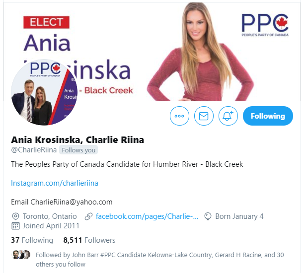 ppclists's tweet photo. We just added the Twitter account for:
Nous venons d’ajouter le compte Twitter de:

Ania Krosinska
@CharlieRiina
Humber River-Black Creek, ON

to these lists / à ces listes:
2019 Candidates: https://t.co/HqntTfIfSt
Ontario EDAs: https://t.co/zqD67TZ2gY https://t.co/lNfD29I4u0