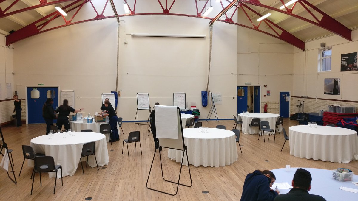 The teams are now preparing the main hall for the formal dinner..... Here's where it starts to get hectic!!!! #youngleaders #ahhhhh