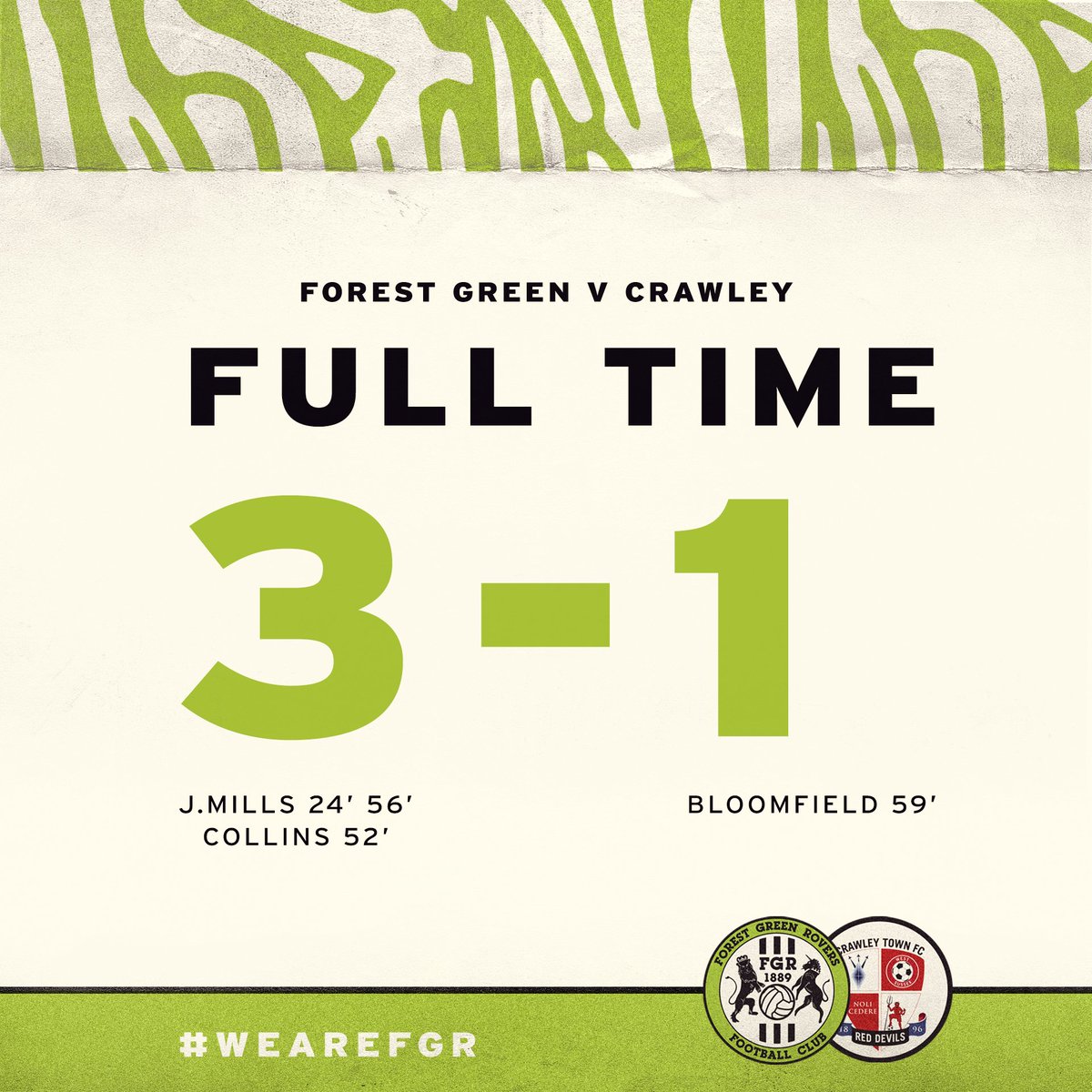 FULL TIME...

LOVE THAT ROVERS!

A Joseph Mills brace and an Aaron Collins strike are the difference on the day as FGR go top of <a href="/SkyBetLeagueTwo/">Sky Bet League Two</a>.

#WeAreFGR