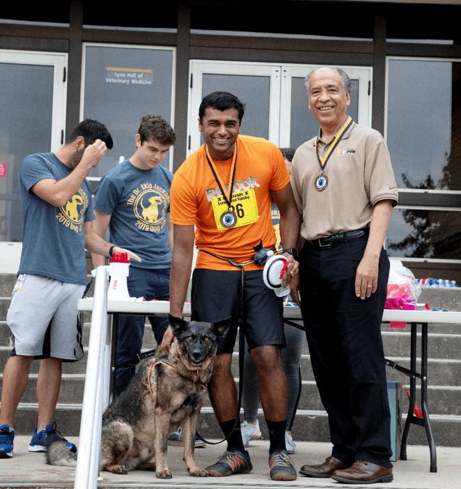 pucvm's tweet photo. It was a barkingly great turn out for this year’s Dr. Skip Jackson Dog Jog!
We had 135 runners and 70 dogs turn out to help our shelter animal programs!
#VetLife #PVM60 #TakeGiantLeaps @LifeAtPurdue
Paw through the story at https://t.co/5VCpx32AJu https://t.co/zAuPM4U2iF