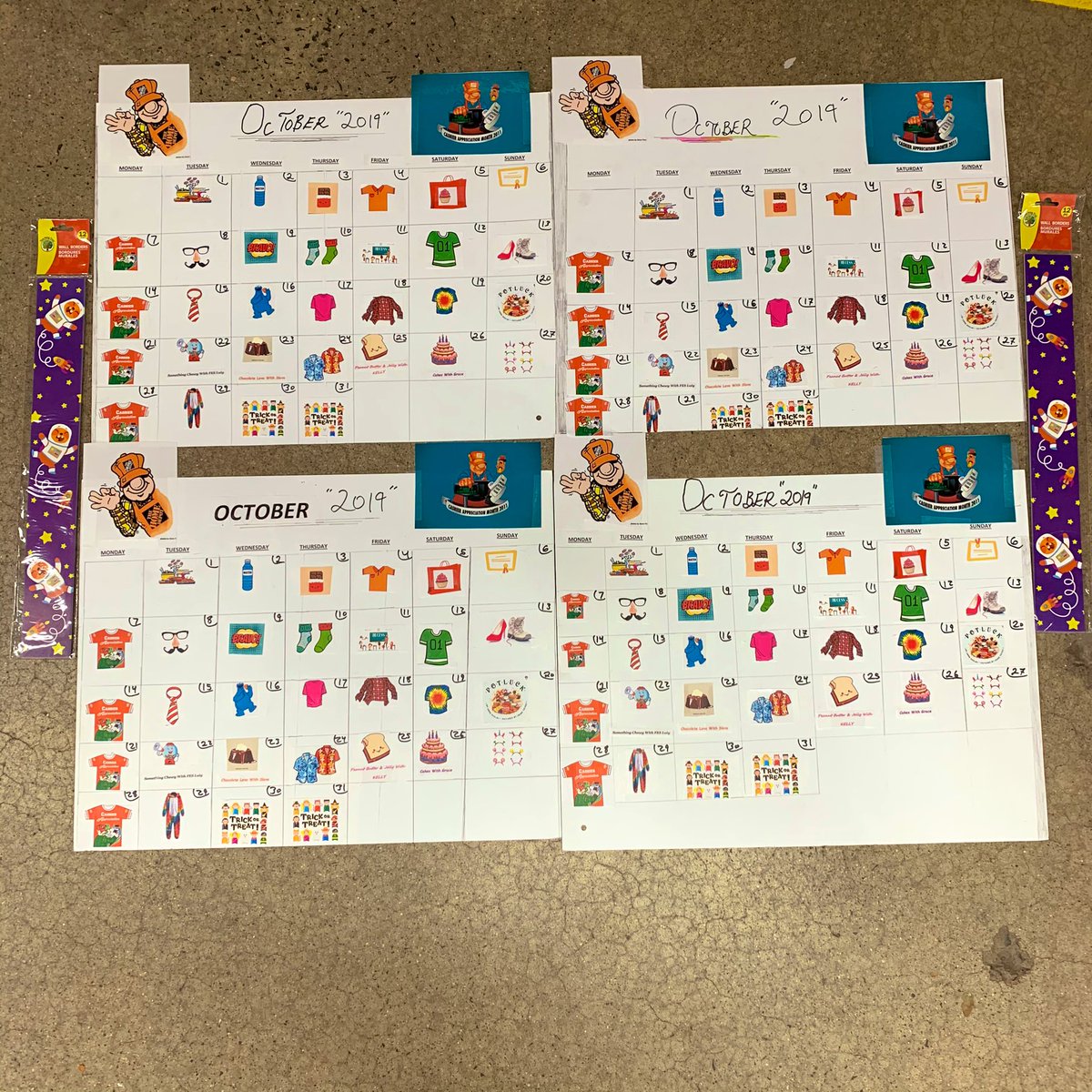 LuisHD2018's tweet photo. So proud of the events I’ve planned for this month! My cashiers &amp; friends are so important to the success of the @HomeDepot that I wanted to make sure they feel it! So made multiple calendars 📆 to hang in each of the four front end departments so that everyone is included 💙🥳🤩 https://t.co/QFoyyGUfEM