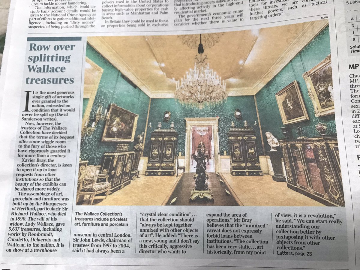HilarySJarvis's tweet photo. Always tricksy when a MoU isn’t crystal clear, but Wallace Collection can surely legitimately be split (for loans) on temp basis?  - broadening engagement, accessibility, potential understanding etc.? #dynamicnotstatic https://t.co/E9UFzNHZrj