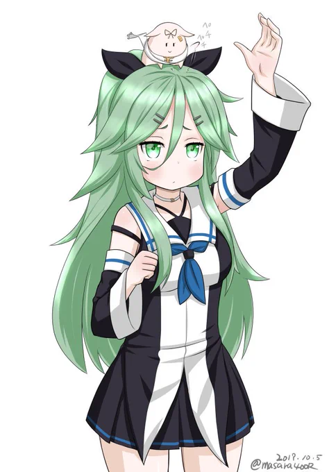 #艦これ版深夜の真剣お絵描き60分一本勝負
#艦これ版真剣お絵描き60分一本勝負_20191005
#山風
構いたい生き物 