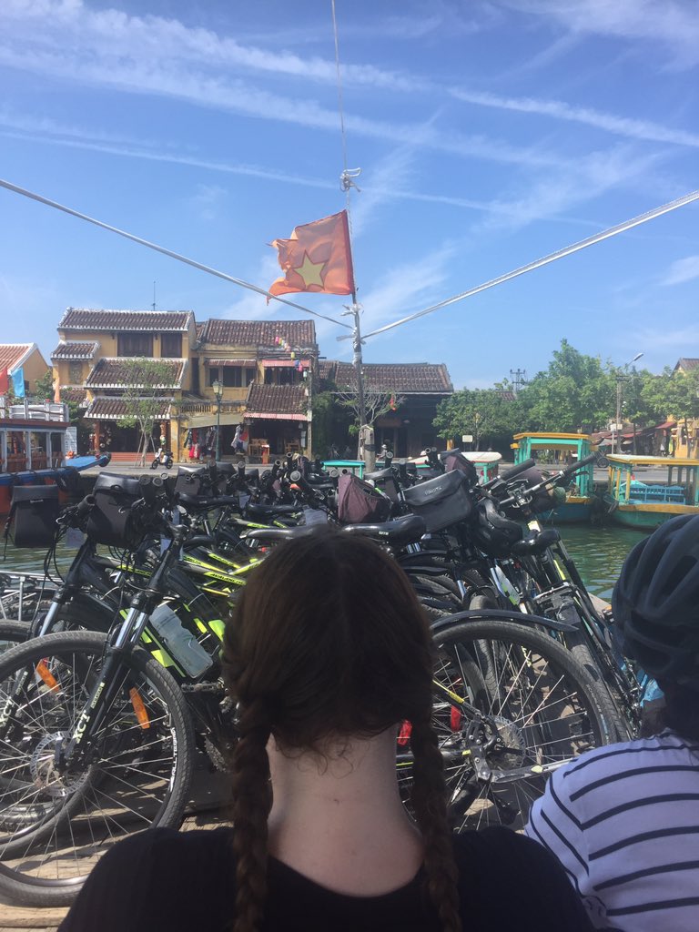 HambridgeTully's tweet photo. Our “rest day” turned into a 20km bike ride! So interesting to ride around rural Hoi An, seeing local rice paper making, boat building and weaving along the way  #UoNLawVietnam https://t.co/GnBhxY70o7