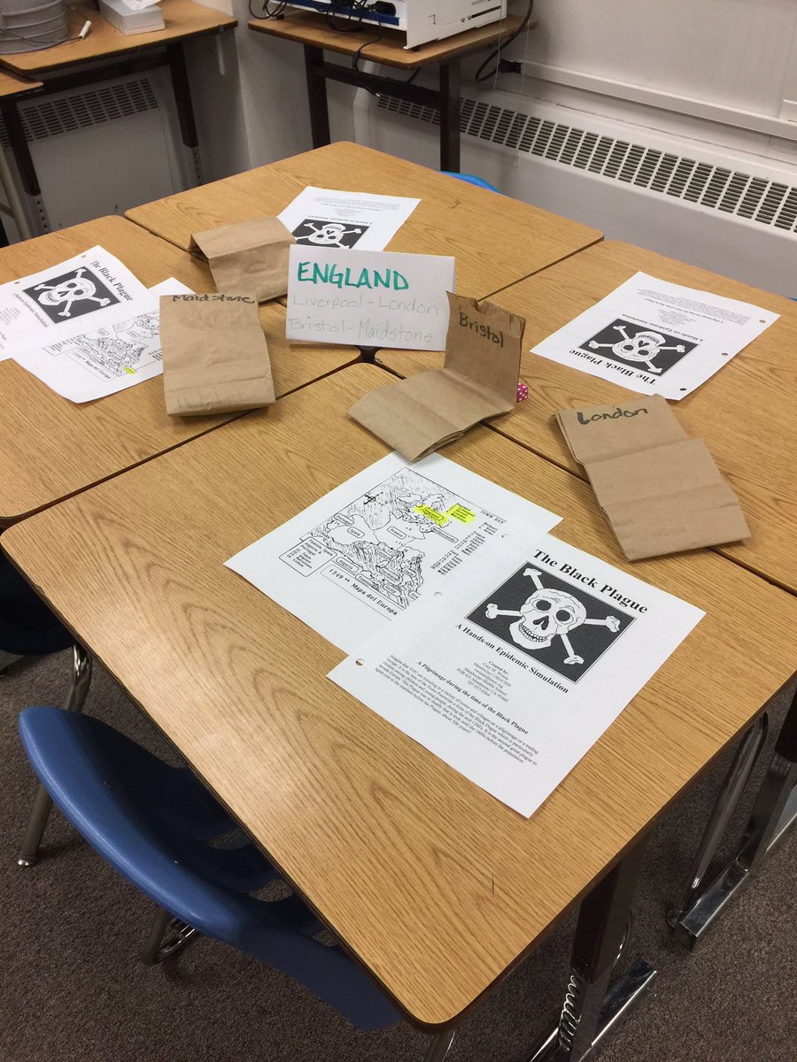 GeueaO's tweet photo. Yesterday, I got to give my 10th graders the Black Plague (in a fun simulation). #ED655 #K12Northstar #NPHSPride https://t.co/g5sHS4b8VX