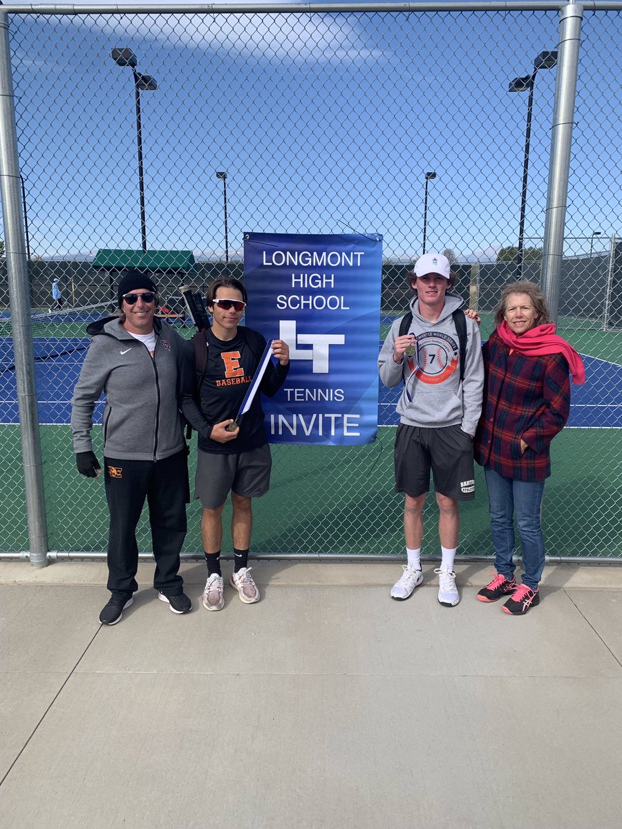 eriehstennis's tweet photo. Big day for Erie Tennis. Nash and Myles won the Longmont Invitational at #1 doubles. Good work boys! @ErieHSAthletics @ErieHighSchool #pushthebar https://t.co/th5B7hjboE