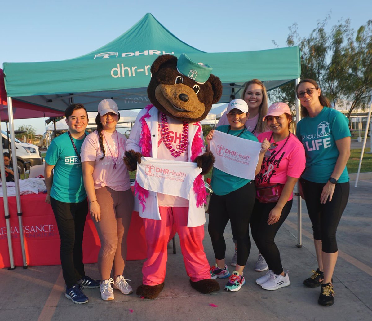 drtedebear's tweet photo. In October we wear pink for all the strong beautiful women who are fighting, survived or lost the fight to Breast Cancer. It sure was a beautiful morning to love your Cha Chas! #DHRHealth #LoveYourChaChas #BreastCancerAwarenessMonth https://t.co/vWmm7f4YHN