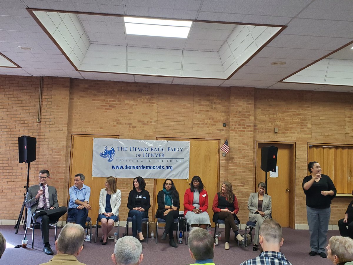 Justa_Jus's tweet photo. Democratic Party of Denver U.S. Senate Forums, round 1. #copolitics #cpolitics @DenverDems https://t.co/vaGuUPf8rX