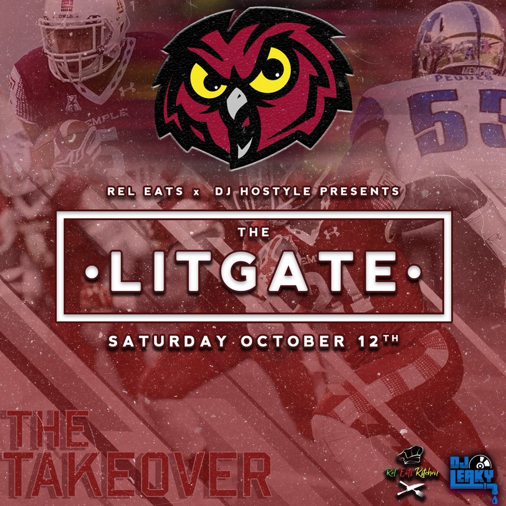 iamdjleaky's tweet photo. Calling all Alumni and Current TU for the Official #TempleHomecoming19 Weekend🗣 #LitGate 🔥
•10/12 Join us at the Tailgate delicious Food provided by @REatskitchen & Sounds by Yours truly &
@djhostyle
•10/13 Pre-order for individual prepped meals @REatskitchen
Pop out🗣🔥 https://t.co/OBHsy9DwK2
