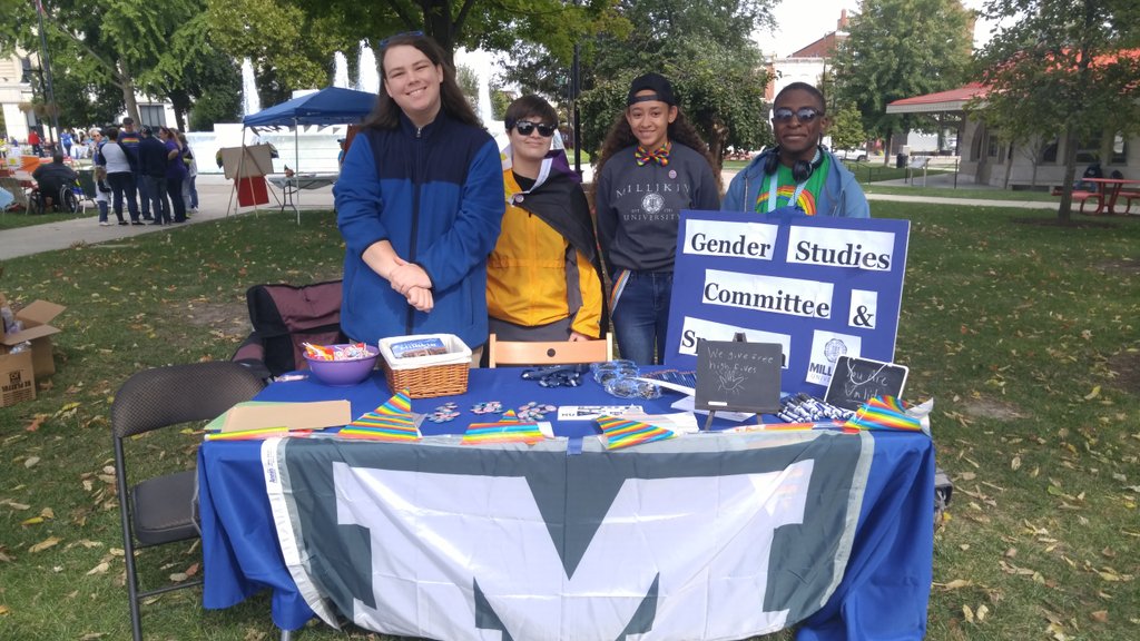 proflauradean's tweet photo. If you are at Decatur Pride today please stop by our @MillikinU table and visit with our student organization Spectrum and faculty from the Gender Studies Committee! #DecaturPride https://t.co/z8bAMysDua