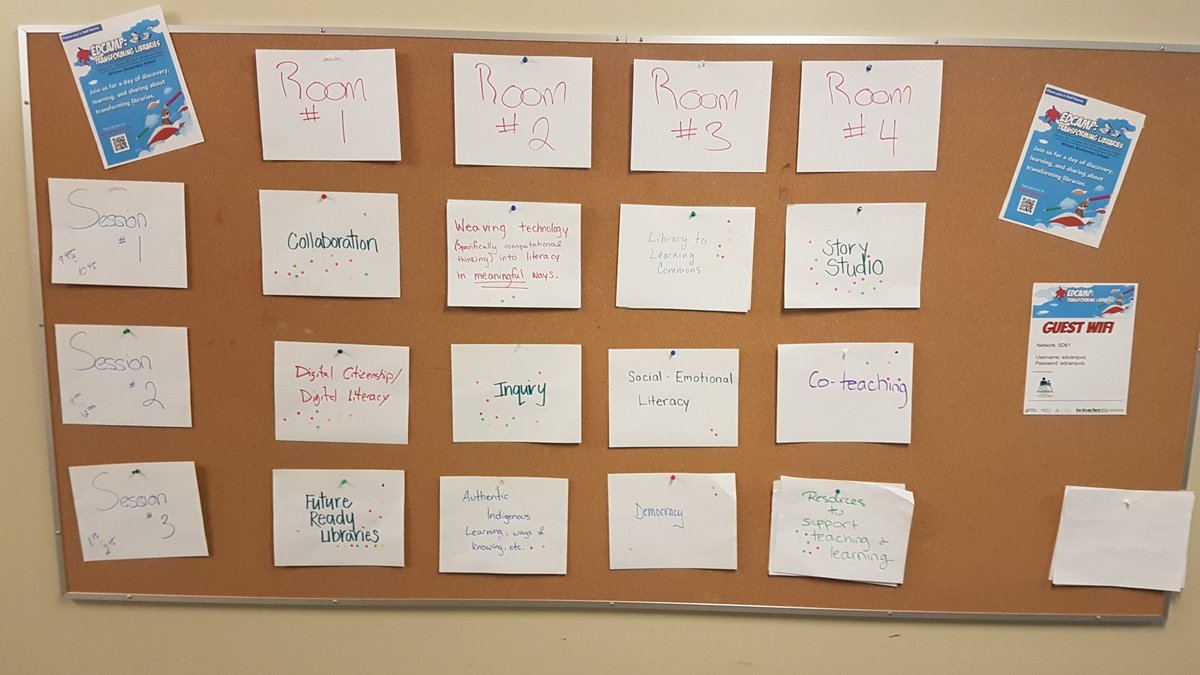 The board is set and we are ready for the day... First session starts at 945! Check out edcampvic.ca for schedule and session docs!!