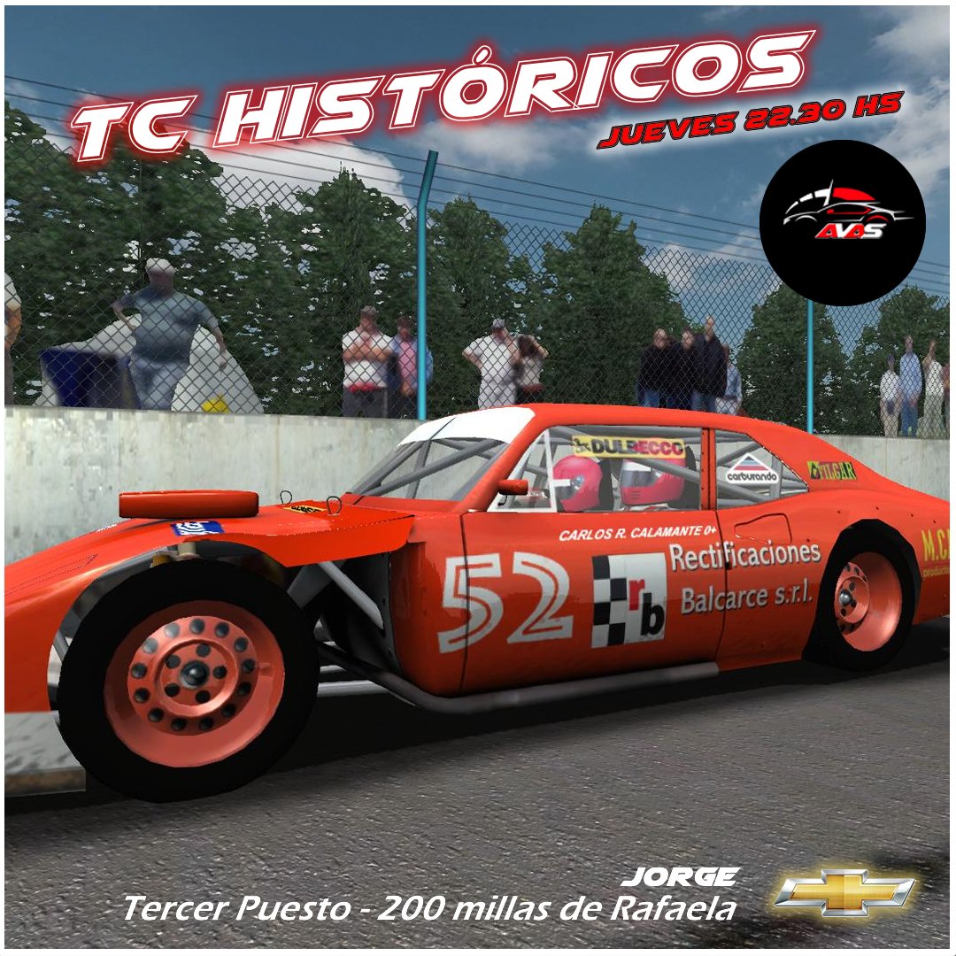 AvasLiga's tweet photo. Podio del jueves en el #TCHistórico de #LigaAVAS Fecha especial en #Rafaela: 200 millas en el #Óvalo
1- Fabián "Chancha" Sequencia
2- FMG
3- Jorge
@actcargentina
@BundleGames_Arg @eMotorSportTC
#Chevrolet #Ford #Torino #Dodge #SimuTC #TCV3 #Simulador #Race
#Jueves 22:30Hs https://t.co/alHuD38aRZ