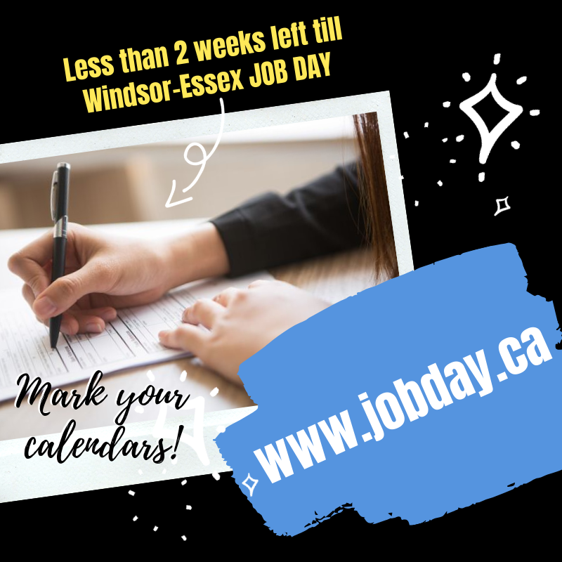Windsor-Essex's largest Job Fair is less than 2 weeks away! Check JOBDAY.CA to see  list of exhibitors. #retweet #share