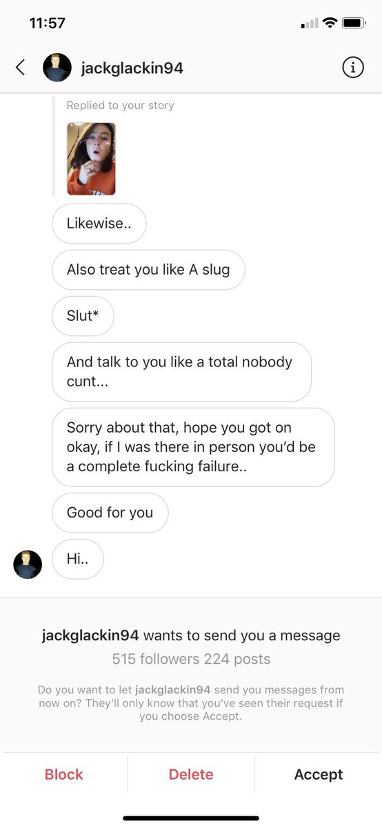 kates_galbraith's tweet photo. 2/2
No matter how you look at it, this is sexual harassment. I don’t know this boy, I’ve never even heard his name. These messages were sent in reply to an Instagram story of me speaking about my trip to NYC.
Take it as you will- I just really needed to do something with this. https://t.co/v2sb628Nmu
