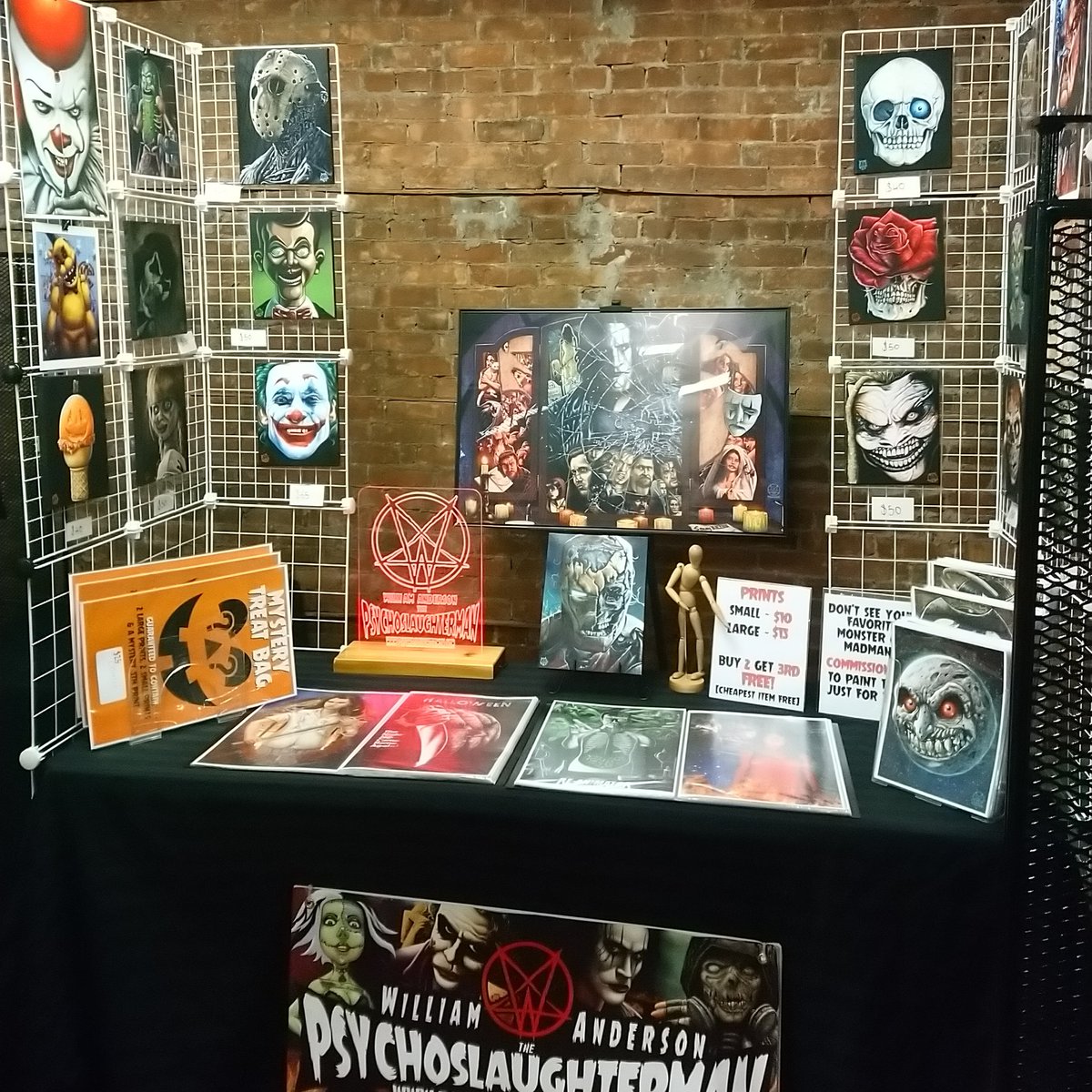 Got set up @thehubbazaar today, Will be opening soon. Keep a watch on my socials for details.
💀 💀 💀
#thehub #art #horrorart #paintings #prints #artsale #thunderbay #hubbazaar #bazaar #artist #tbay