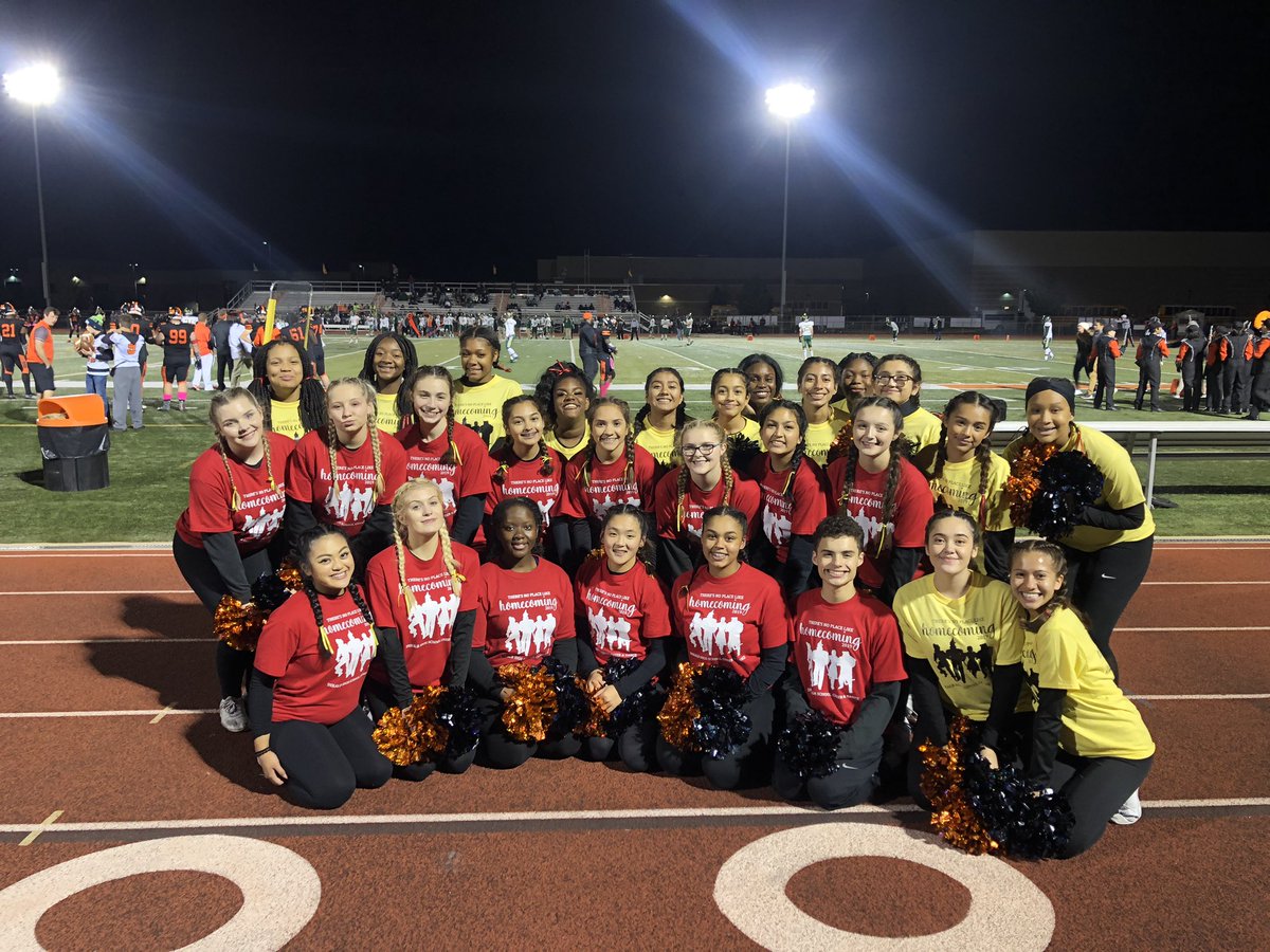DeKalb_Cheer's tweet photo. DeKalb beat Waubonsie Valley 34-7 in our Homecoming game, and our very own Ashton was named to the Junior Homecoming Court! #onlyonebarb #DVC #DJVC #proudlydekalb https://t.co/NjEKzomV8D